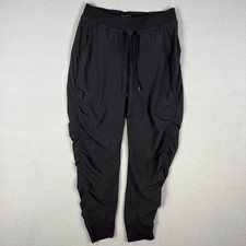 Athleta Attitude Pant Womans Size 6 Black Drawstring Dance Pilates 26.5" Inseam