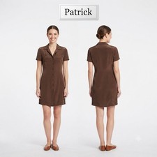 Vintage Patrick Petite Brown 100% Soft Silk with Acetate Lining Dress 2P
