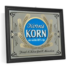 Korn&acute;s Korn Spiegel Werbespiegel Barutensilien Wandschmuck schwarzer Rahmen