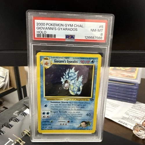 Giovanni's Gyarados 5 2000 Pokemon Gym Challenge Holo Rare PSA 8