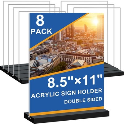Seencool 8.5x11 Acrylic Sign Holder Vertical Double-Sided Tabletop Sign Holde...
