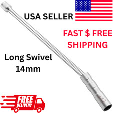 New 14mm Thin Wall Magnetic Swivel Spark Plug Socket 12-point Removal Tool