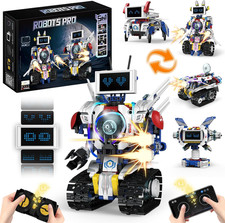 5 in 1 STEM Robot Building Kit, APP Remote Control Screen Building Toys, Eye C