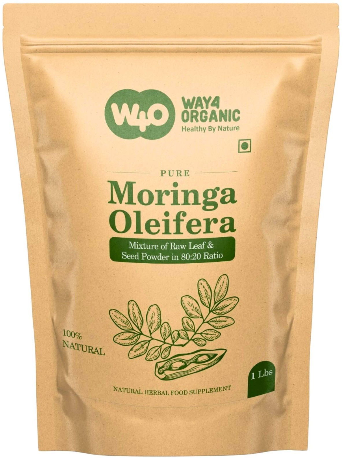 Moringa Leaf and Seed Powder (80:20) Ratio 16 Oz(1lb), 1 Powder 2 Benefits