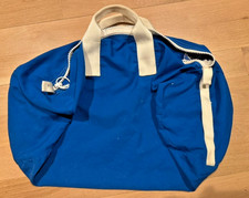 Vintage Lands' End Duffle Bag - Royal Blue Canvas, 21"x17" (flat)