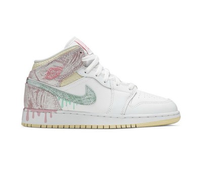 NEW Jordan 1 Mid SE Paint Drip Retro Ice Cream Pink Punch DD1666-100 Sz 3.5 - 7