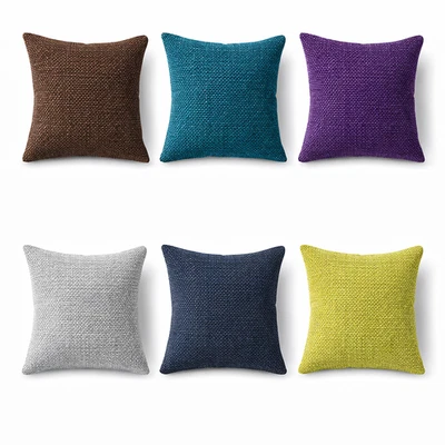 Kissenhülle 2er Set 45x45 cm Strukturgewebe Leinenoptik Sofa Dekokissen Bezug - Bild 1 von 4