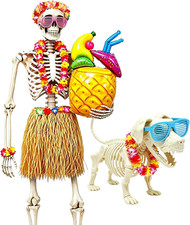10 Pcs 12 Foot Skeleton Outfit Set, Summer Halloween Decoration