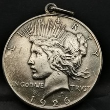 PENDENTIF 1 PEACE DOLLAR 1926 S SAN FRANCISCO ARGENT 900‰ 27.35g USA / SILVER