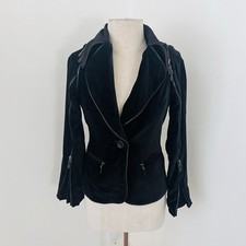 RaRe Vintage Sheri Bodell Velvet wrap Around Zipper Ruffle Jacket XS Festival