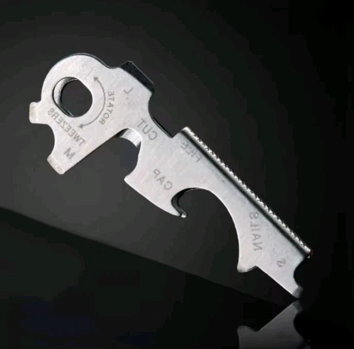 8 tools in 1 key ring stainless steel camping multitool  - Image 2 of 4