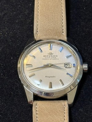 1960s Vintage 36mm Movado Click Date Trans Atlantic Kingmatic - Main Image