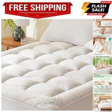 Queen Mattress Topper Viscose Derived from Bamboo, Thick Pillow Top Mattress ...