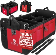 TRUNKCRATEPRO Red Car Accessories Trunk Organizer For Car, Suv Premium Multi Com