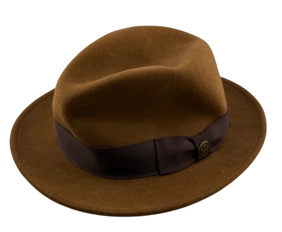 Goorin Bros Wide Brim Burgundy Wool Fedora Hat Large Leather  display picture 1