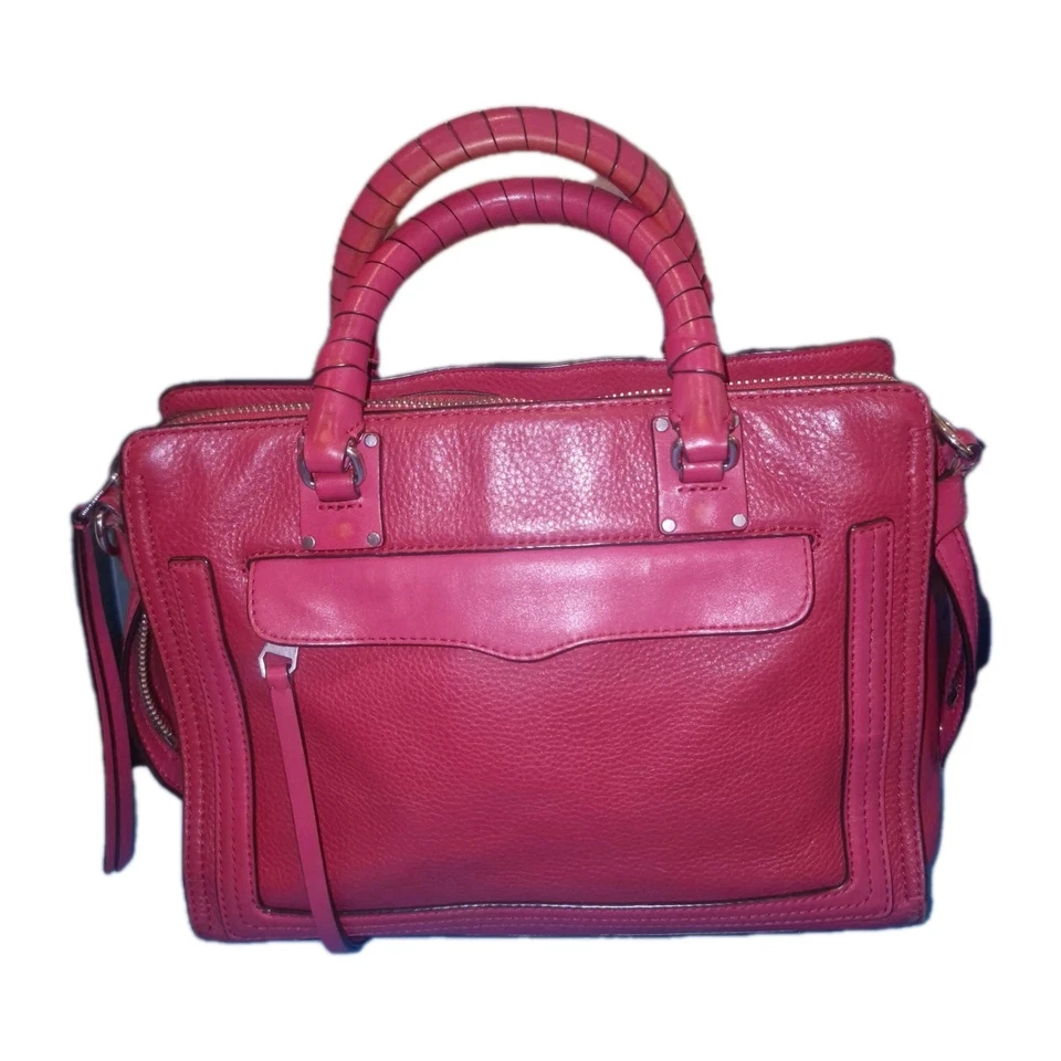 Bolso Bandolera Cartera Mujer Rebecca Minkoff Regan Rojo Cuero Guijarro Suave ❤️ Foto 3 de 4