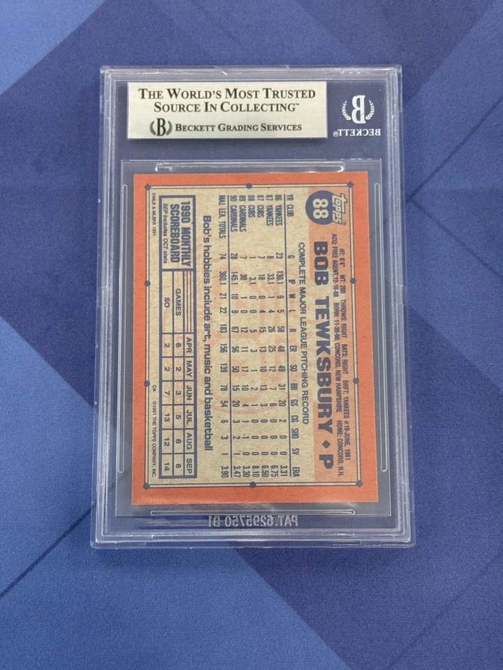 Bob Tewksbury Auto 1991 Topps Desert Shield RARE Yankees Cardinals Beckett - Image 2 of 3