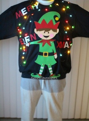 Ugly Christmas Sweater (sweatshirts) MERRY ELFIN CHRISTMAS 