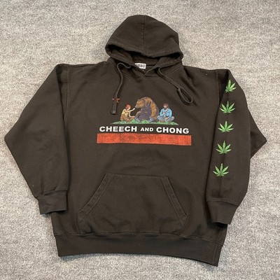 Cheech And Chong Bear 420 California Republic Hoodie Large 23x25 Black