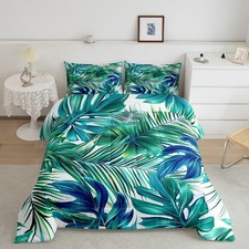 Tropical Leaves Bedding Set Palm Leaf Comforter Set for Botanical Comforter S...