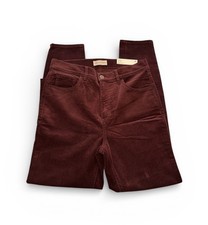 Women  s LOFT Burgundy Corduroy Pants Skinny High Waist Size 28 New with Tags NWT