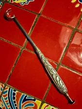 Vintage Art Nouveau Sterling Or Silverplat Handle Cherry Pitter Excellent 8 1/4"