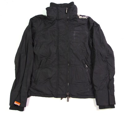 Super Dry Full Zip Damen Windbreaker Jacke | Schwarz | Größe S