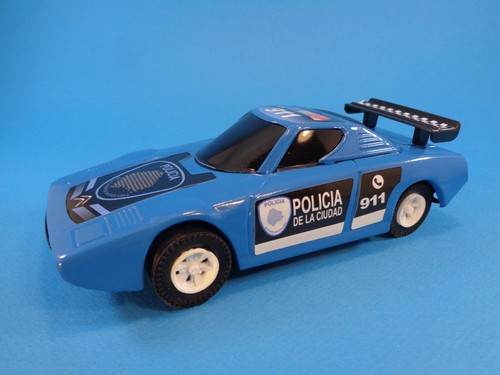 LANCIA STRATOS * POLICE CAR * TIN & PLASTIC * BOXED NEW OLD STOCK ARGENTINA - Imagen 2 de 7