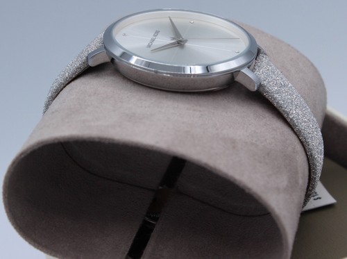 NEW AUTHENTIC MICHAEL KORS CHARLEY SILVER LEATHER WOMEN'S MK2793 WATCH - Picture 5 of 17
