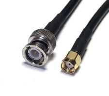 BNC Male to RP-SMA Male RG223 Silver Low Loss Coax Cable Pick Length Lot USA