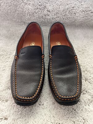 GEOX Respira Brown /Orange Leather Slip on Loafer Driving Shoes