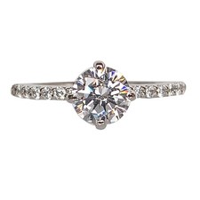 Solid 14KT White Gold 2.50 Carat D/VVS1 Round Shape Solitaire Anniversary Ring
