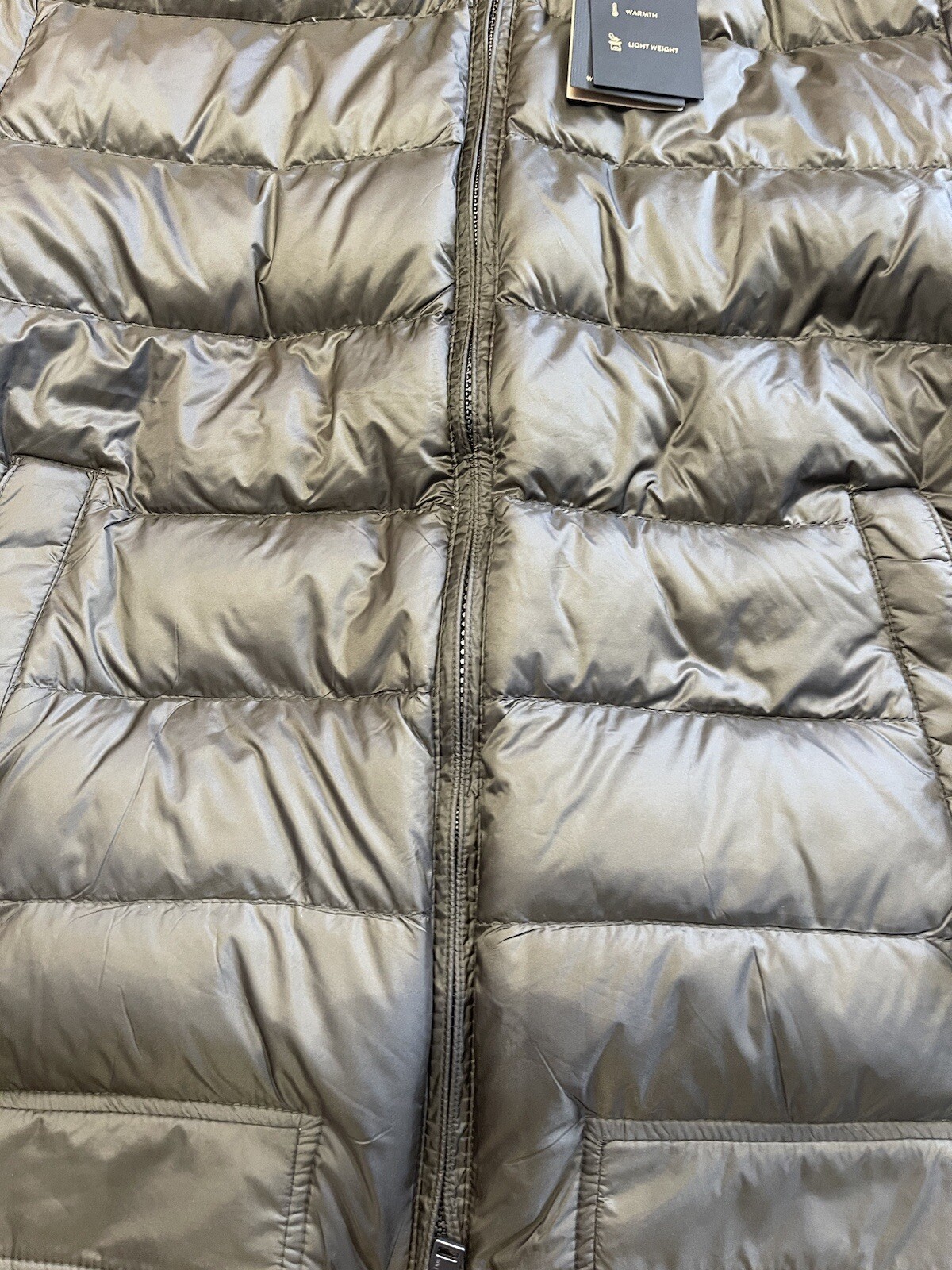 Men’s  Massimo Dutti Puffer Khaki Green Puffer Jacket Size Small New With Tags image 3