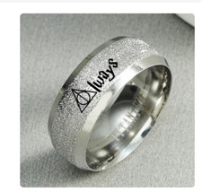 Anillo mágico Hogwarts triángulo de las Reliquias de la Muerte acero inoxidable brillante