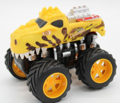 Dino Rollers Roaring Thunder DINO MONSTER TRUCK Friction Yellow Toy Lights Roars