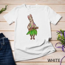 Cute Llama Hawaii Ukulele Funny Hawaiian Guitar Player Gift Unisex T-shirt