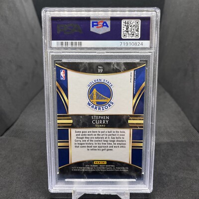 2019 Panini Select Stephen Curry Silver Prizm PSA 10 #119 Warriors