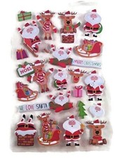 Merry Christmas Santas 3d Stickers Set