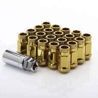 20x Radmutter LUG NUTS OFFEN M12 x 1,5 x 45 mm Kegelbund 60° Gold Radbolzen f...