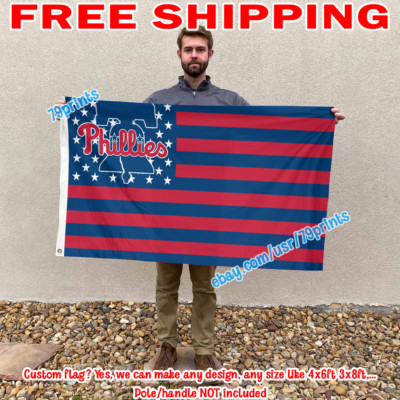 Deluxe Philadelphia Phillies Team Flag USA Stars Stripes Deluxe Banner 3x5 ft