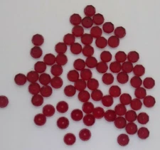 24pc Swarovski Crystal Siam 6mm Flat Spacer 5350 Beads; Vintage; Dark Red