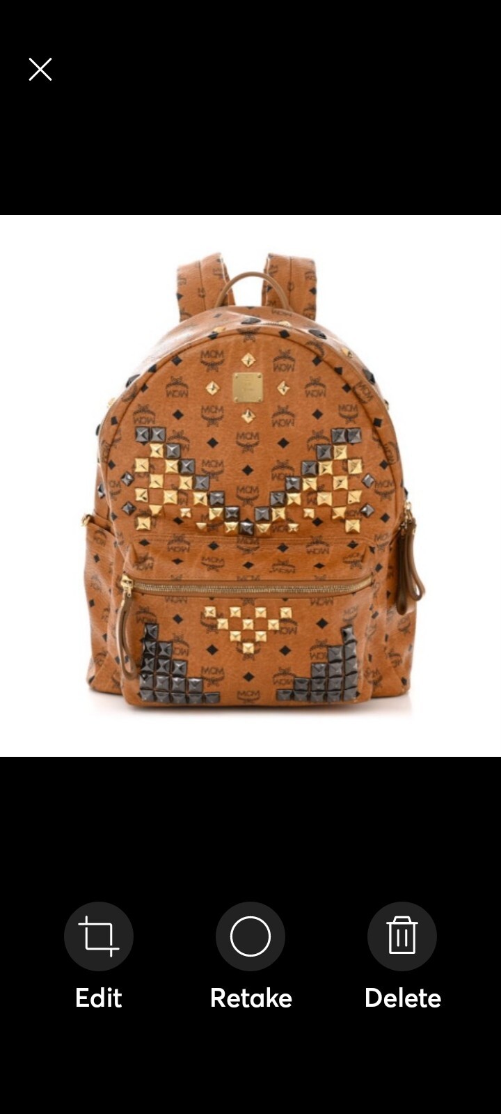 MCM Stark Leather Studded Backpack - image 11