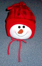 5"x 6" Snowman Head Ornament felt flannel buffalo plaid cottage core Christmas 