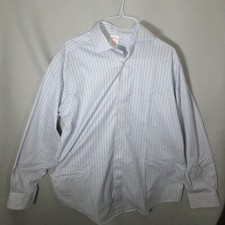 Brooks Brothers Shirt Mens 37 Blue striped Madison Button Up