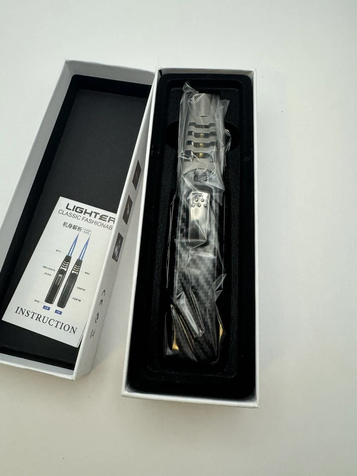 Pistola pulverizadora encendedor de gas llama azul de metal turbo cocina barbacoa soldadura encendedor de cigarros Foto 4 de 4