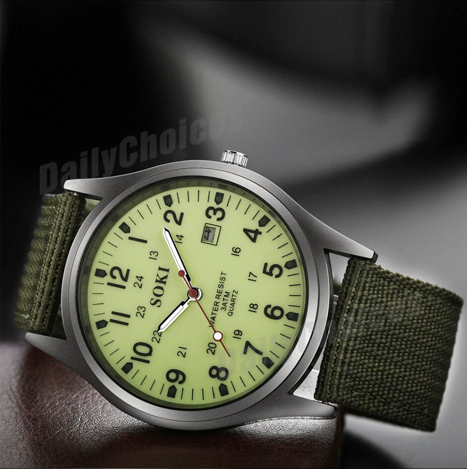 Stylish Mens Date Stainless Steel Military Sports Analog Quartz Army Wrist Watch - image 4 of 4