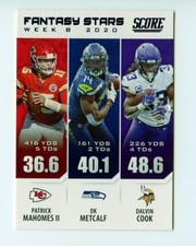 E433 PATRICK MAHOMES METCALF COOK 2021 SCORE FANTASY STARS 15/100 FS8 JERSEY #