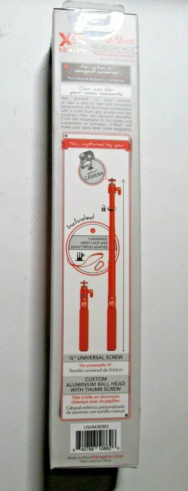XS Sories U-Shot Telescopic Pole for action and compact Cameras w/ GoPro Adapter - Image 2 of 4