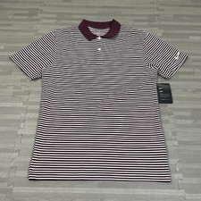 Nike Golf Dri-FIT Victory Polo Shirt Mens Small SS DH0835 Striped Maroon 58