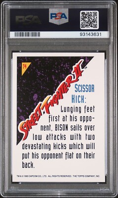 1993 Topps Street Fighter II - #74 M. Bison / Scissor Kick - PSA